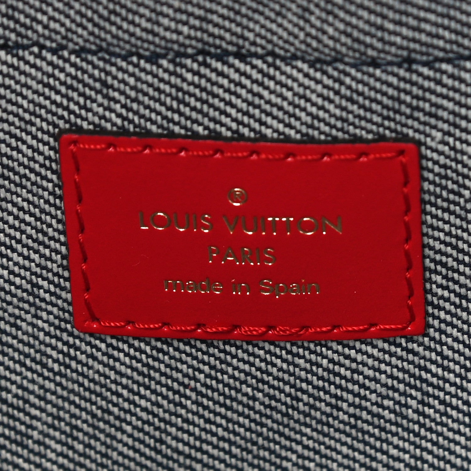 Louis Vuitton Denim Damier Monogram Patchwork Palm Springs Backpack Mini Blue Rouge 6 of 9