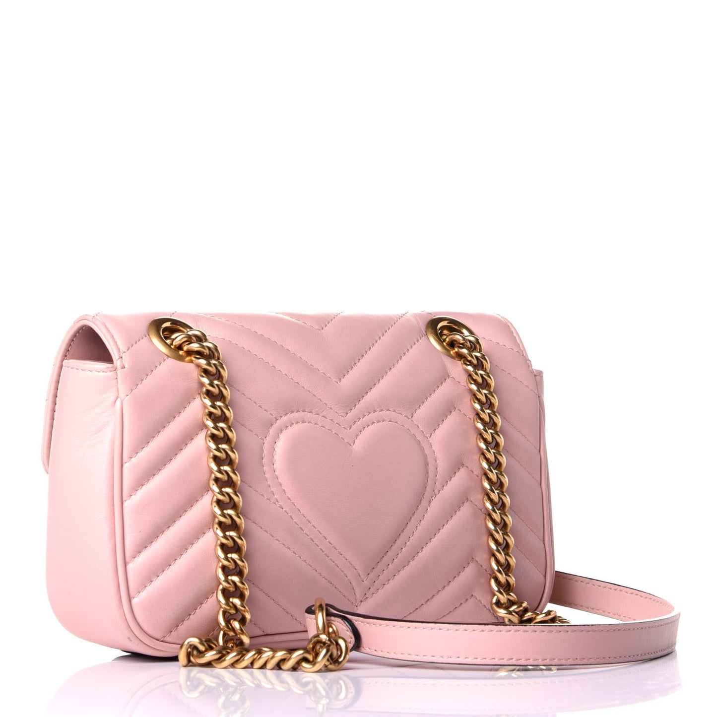 Calfskin Matelasse Mini GG Marmont Shoulder Bag Perfect Pink