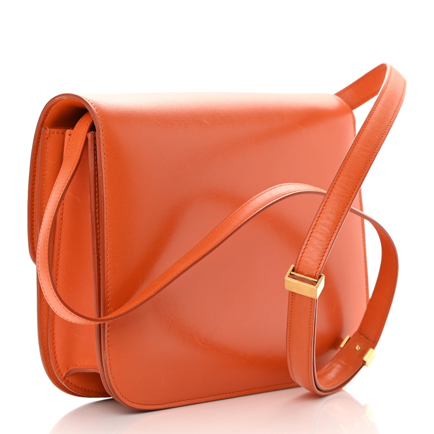 Box Calfskin Medium Classic Box Flap Bag Orange