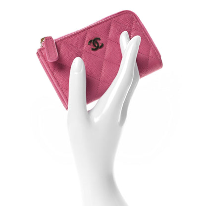 Chanel Caviar Quilted Zipped Key Holder Case Pink 2 of 7
