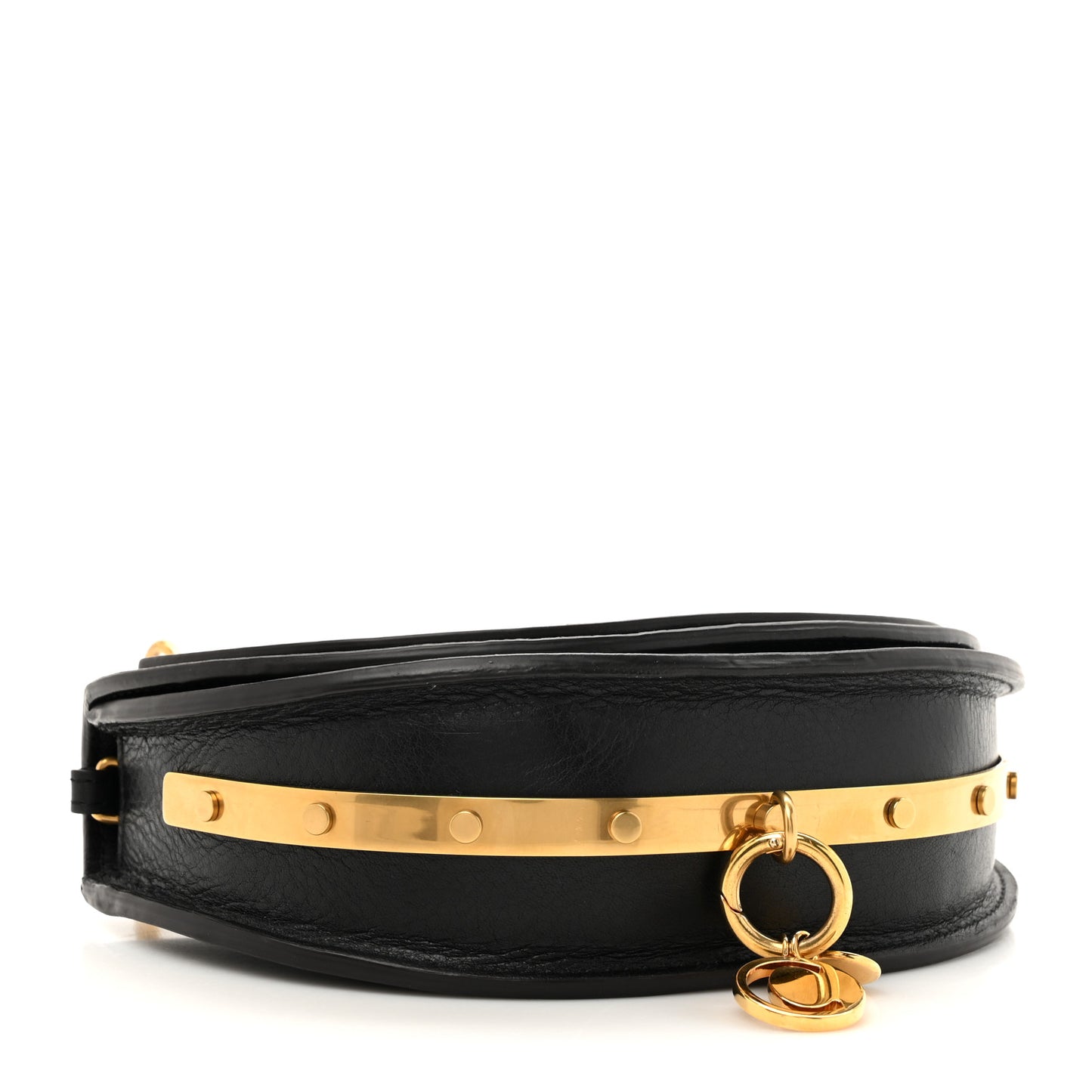 Calfskin Small Nile Bracelet Minaudiere Bag Black