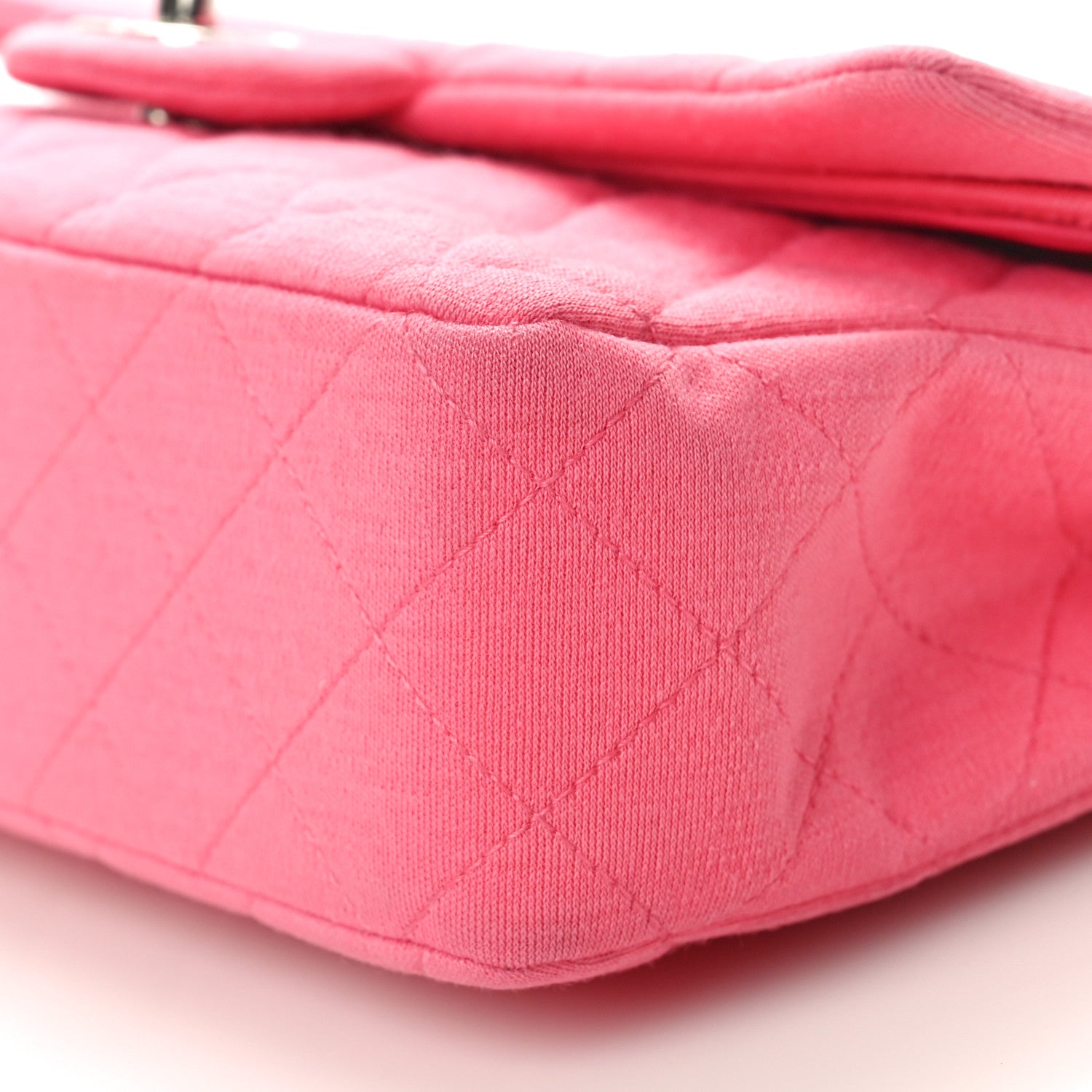 Chanel Jersey Quilted Medium Double Flap Dark Pink 10 of 10