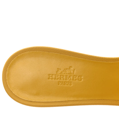 Hermes Epsom Oasis Sandals 36.5 Jaune Sable 7 of 9