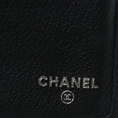 Chanel Goatskin Camellia Embossed Flap Wallet Black 6 of 6