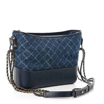 Chanel Denim Calfskin Medium Gabrielle Hobo Blue 3 of 10