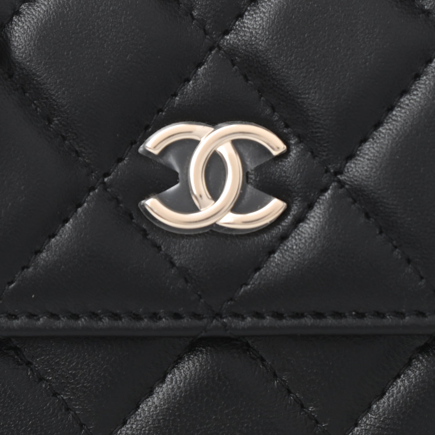 Chanel Lambskin Quilted My Chanel Lady Card Holder On Chain Black 16 of 16