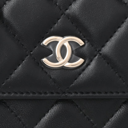 Chanel Lambskin Quilted My Chanel Lady Card Holder On Chain Black 16 of 16