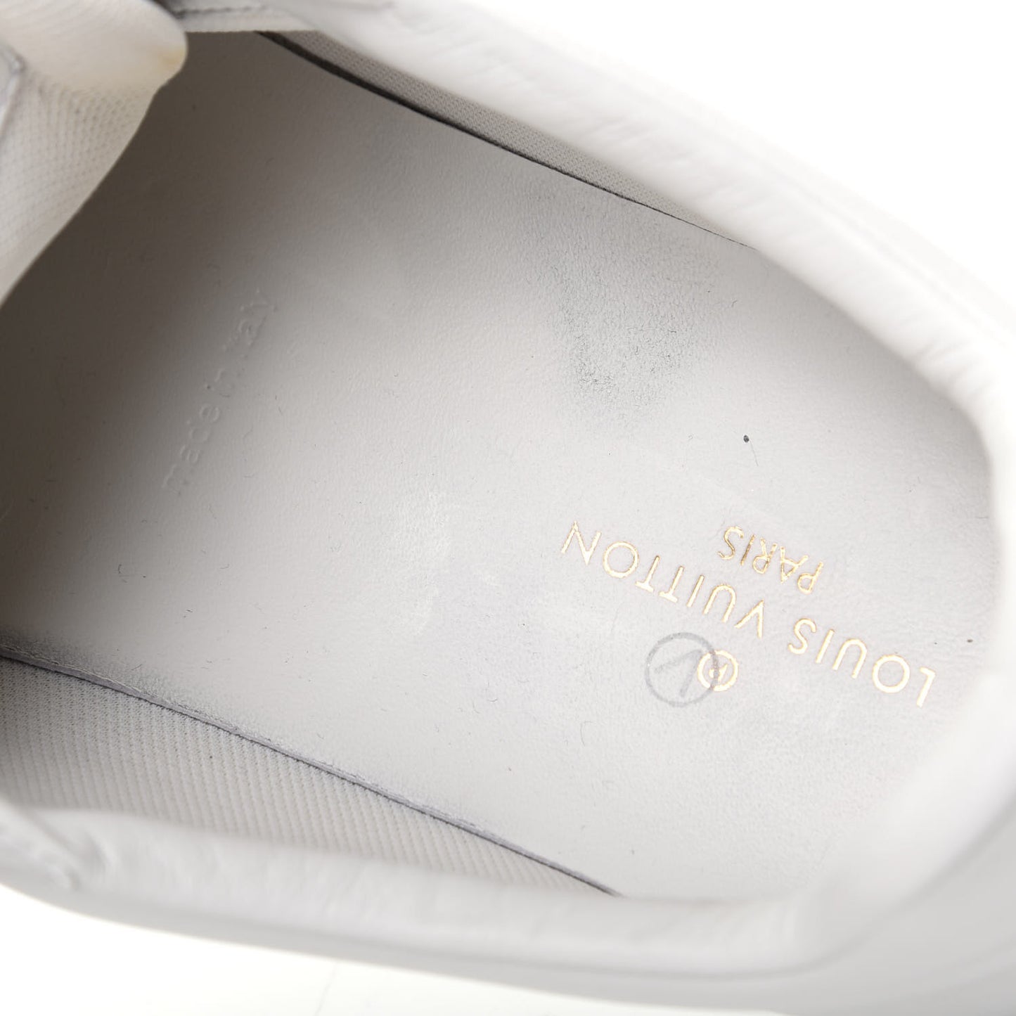 Mens Calfskin Monogram Luxembourg Sneakers 7.5 White