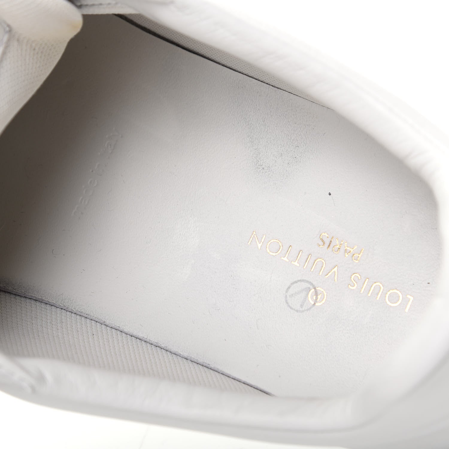 Louis Vuitton Mens Calfskin Monogram Luxembourg Sneakers 7.5 White 9 of 12