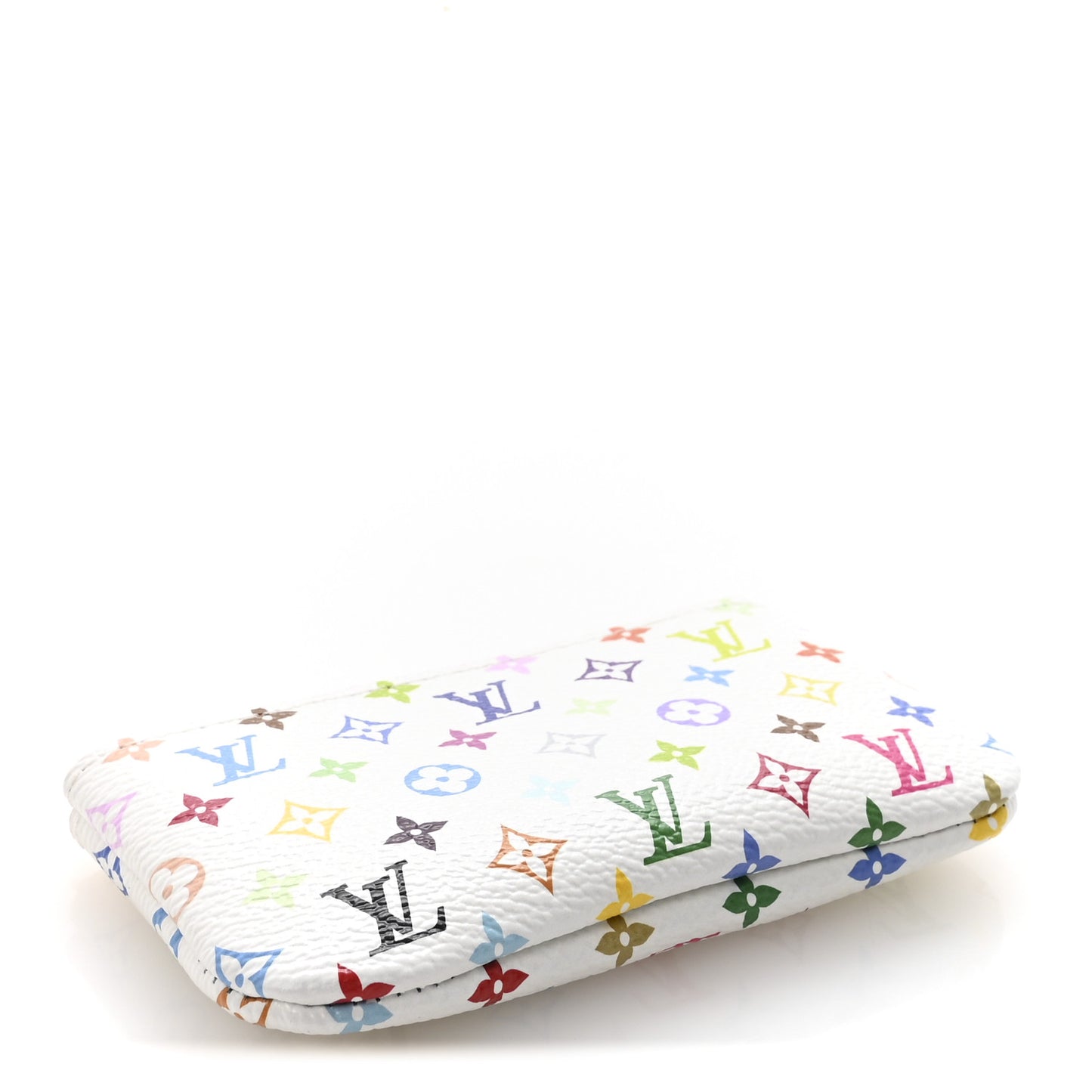 LV X TM Monogram Multicolor Key Pouch White