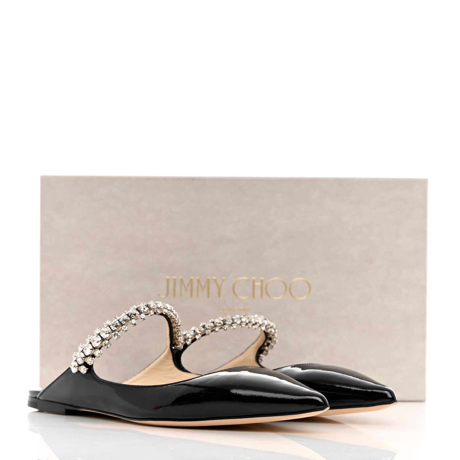 Jimmy Choo Patent Calfskin Bing 100 Mules 39.5 Black 8 of 8