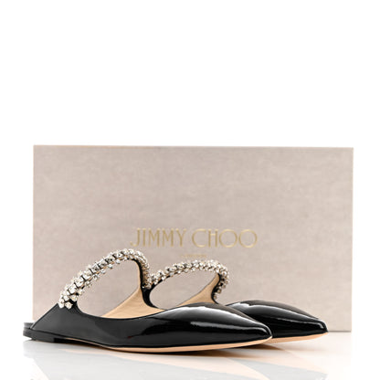 Jimmy Choo Patent Calfskin Bing 100 Mules 39.5 Black 8 of 8