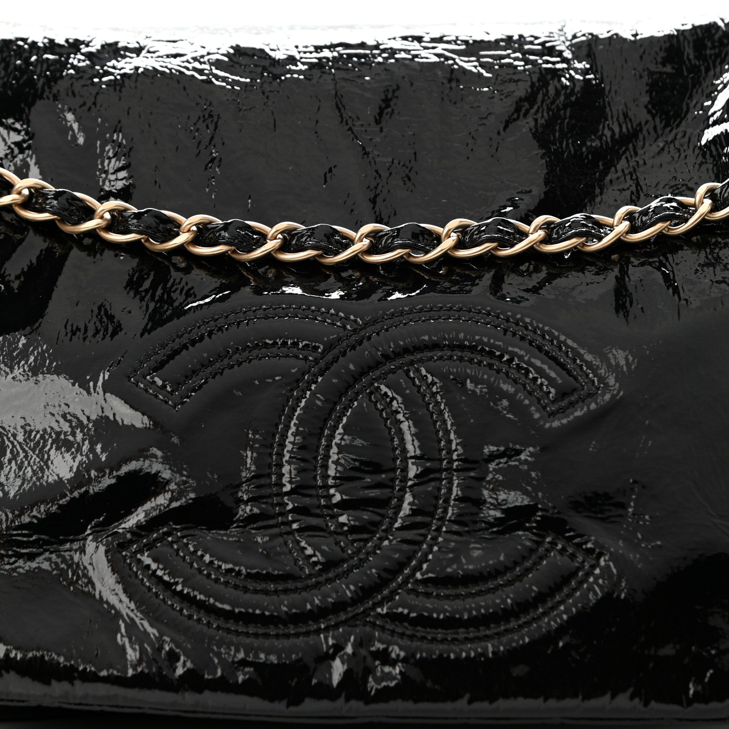 Chanel Vinyl XL Rock and Chain Flap Black 8 of 10