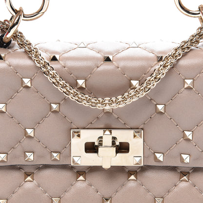 Valentino Garavani Nappa Small Rockstud Spike Shoulder Bag Poudre 9 of 10
