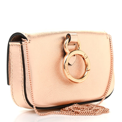 Fendi Vitello Laminato Nano Baguette Charm Rame 3 of 6