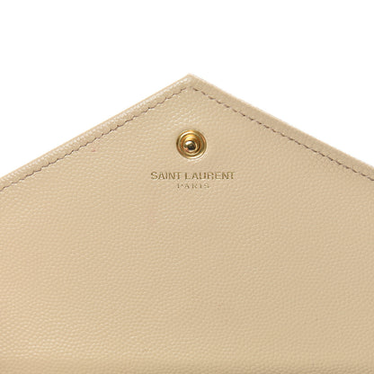 Saint Laurent Grain De Poudre Matelasse Chevron Monogram Chain Wallet Nude Powder 5 of 15