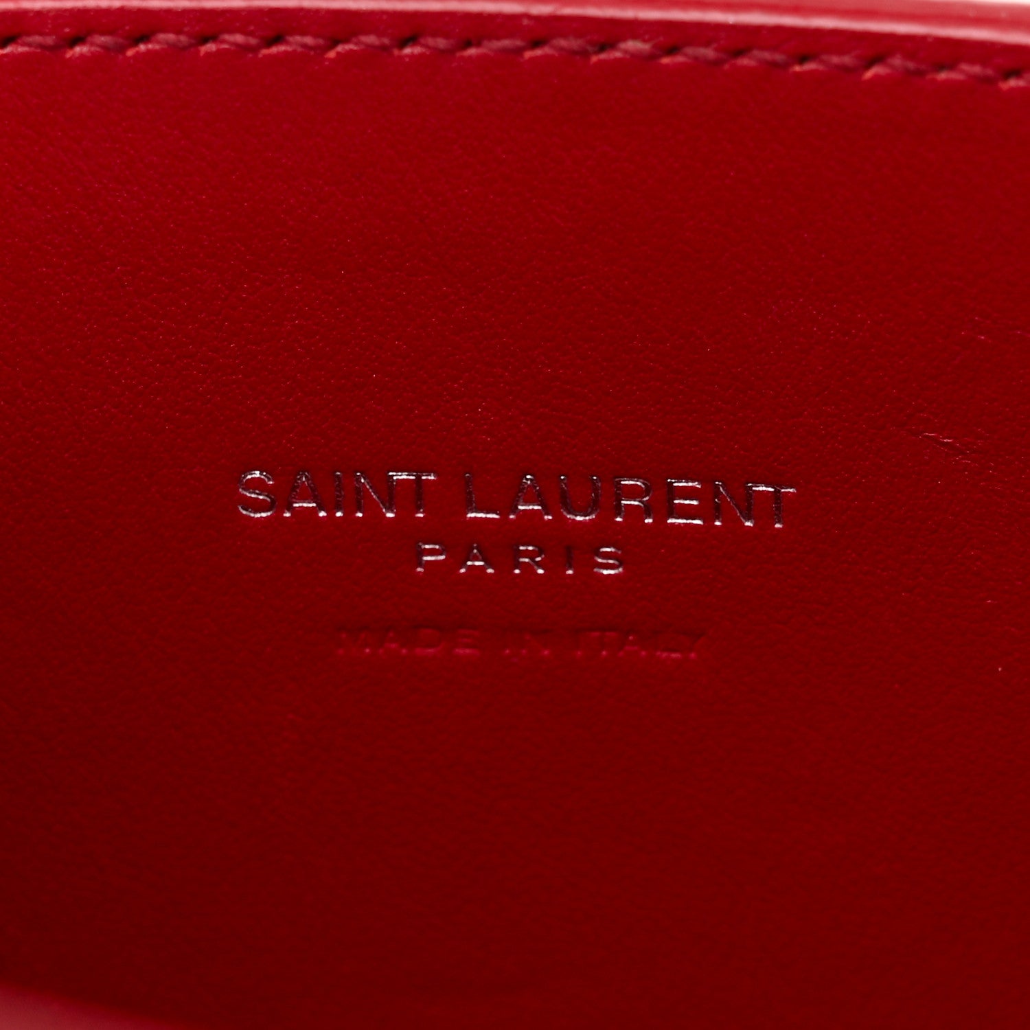Saint Laurent Calfskin Crocodile Embossed Nano Sac De Jour Red 6 of 10
