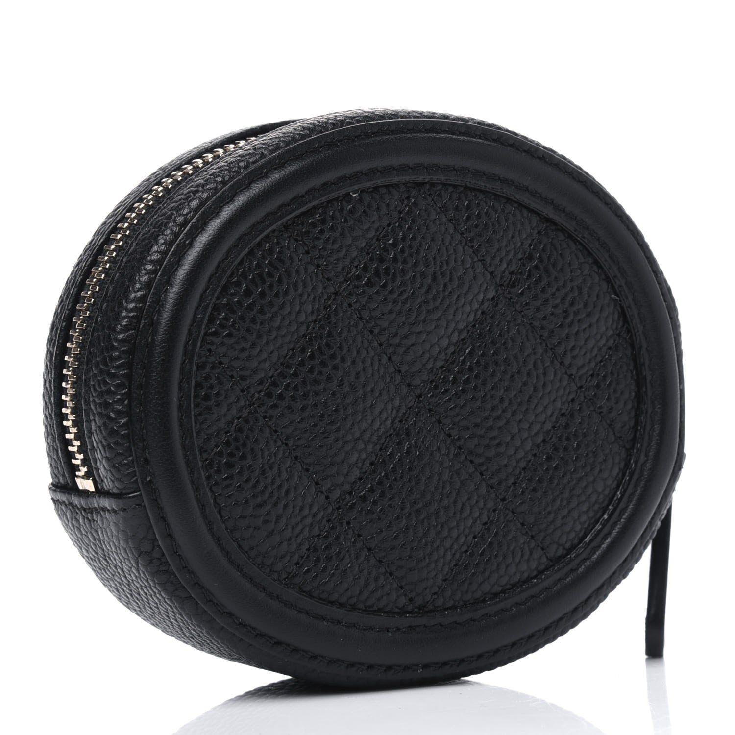 Chanel Caviar Quilted Filigree Zip Around Classic Coin Purse Black 2 of 4