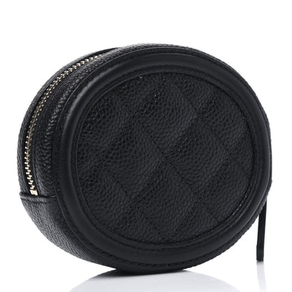 Chanel Caviar Quilted Filigree Zip Around Classic Coin Purse Black 2 of 4