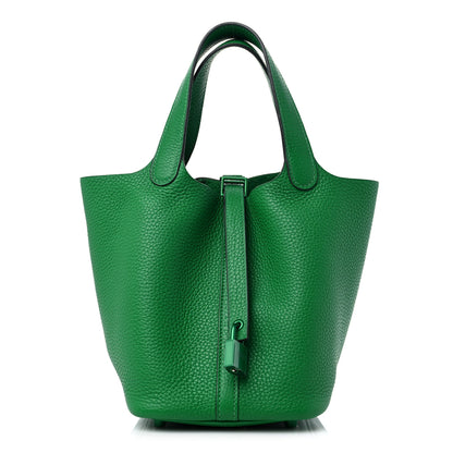 Hermes Taurillon Clemence Monochrome Picotin Lock 18 PM Bambou 1 of 10