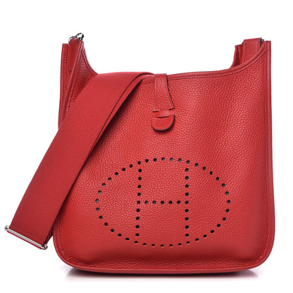 Hermes Taurillon Clemence Evelyne III PM Rouge Casaque 1 of 10