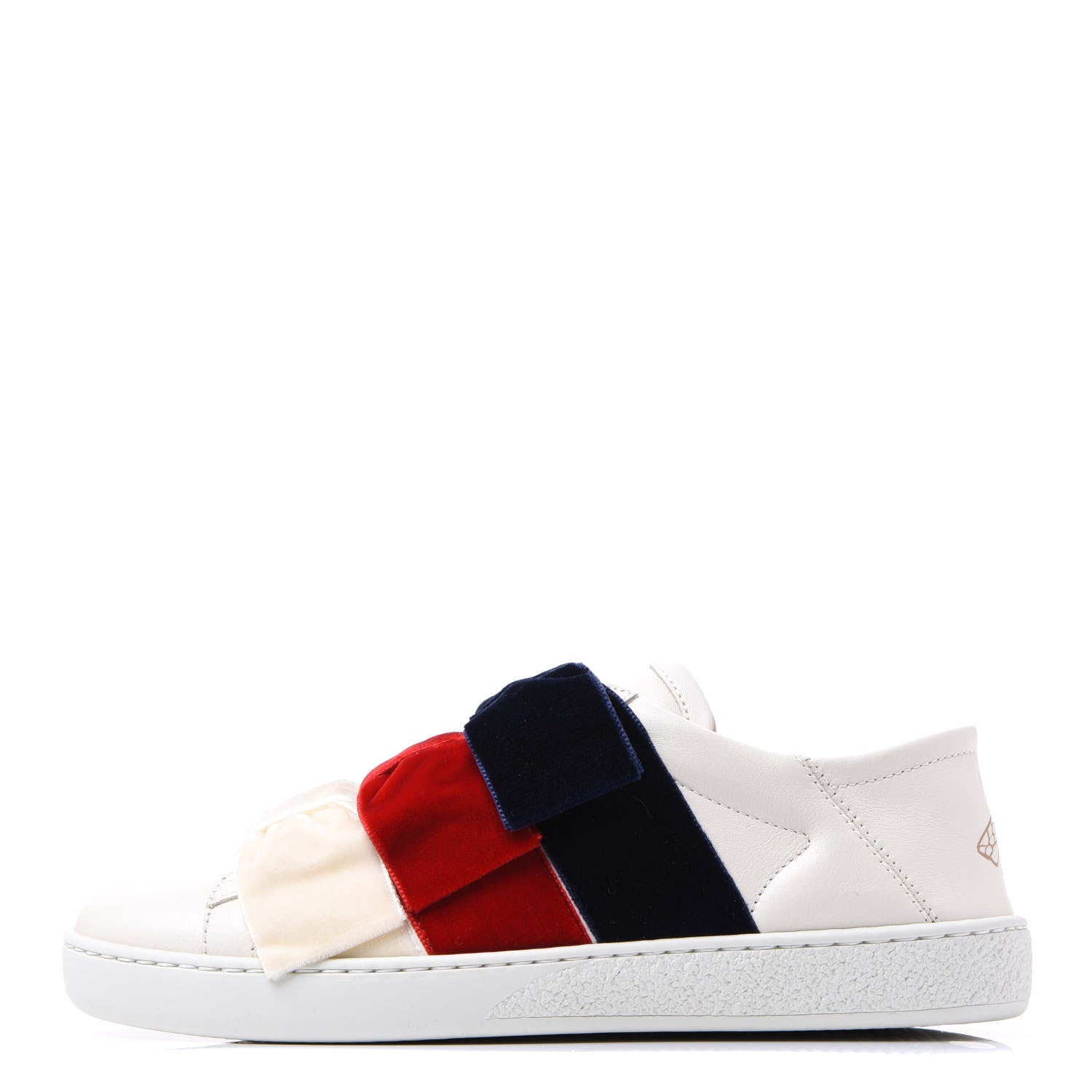 Gucci Calfskin Womens Velvet Bow Ace Sneakers 36 White 1 of 8