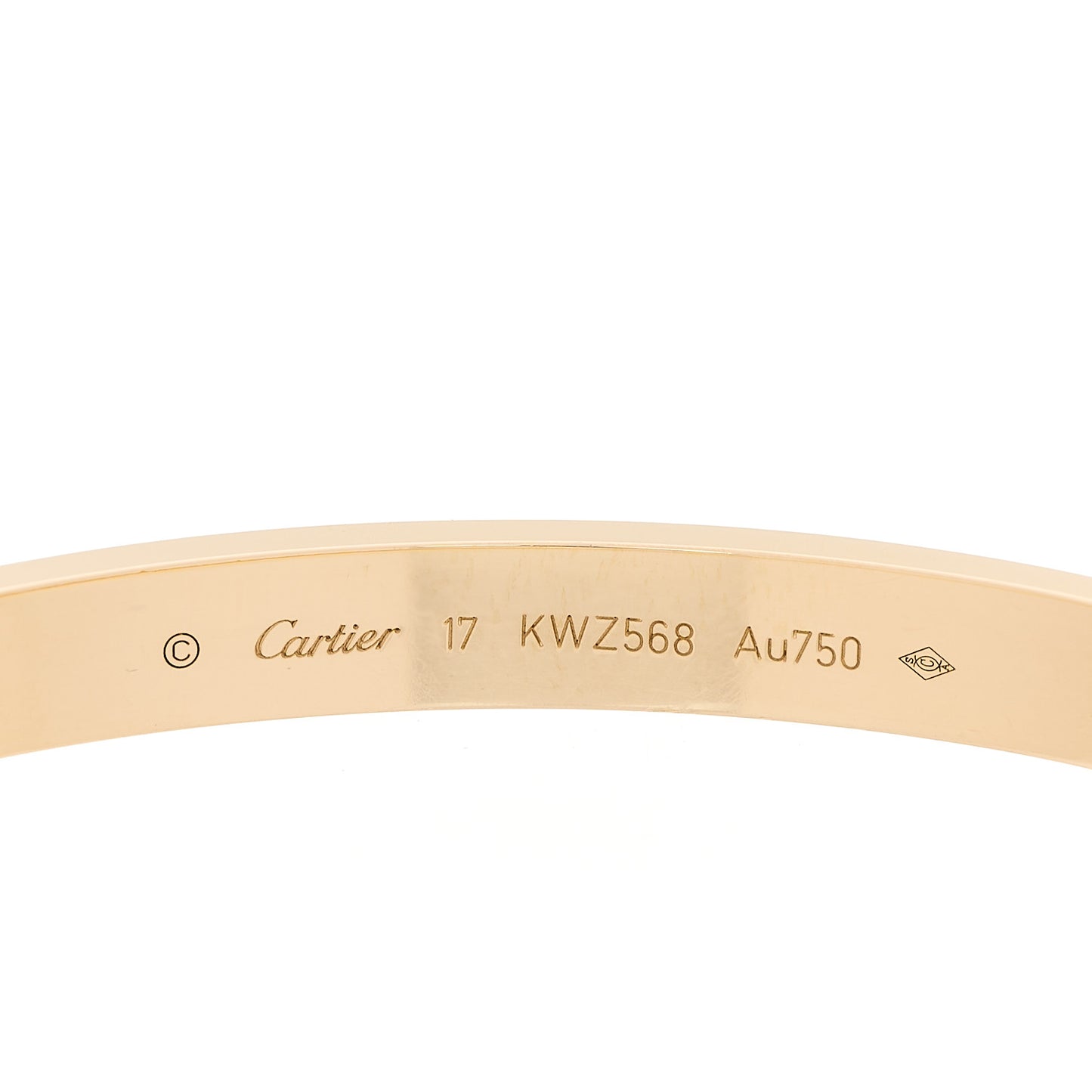 18K Yellow Gold LOVE Bracelet 17