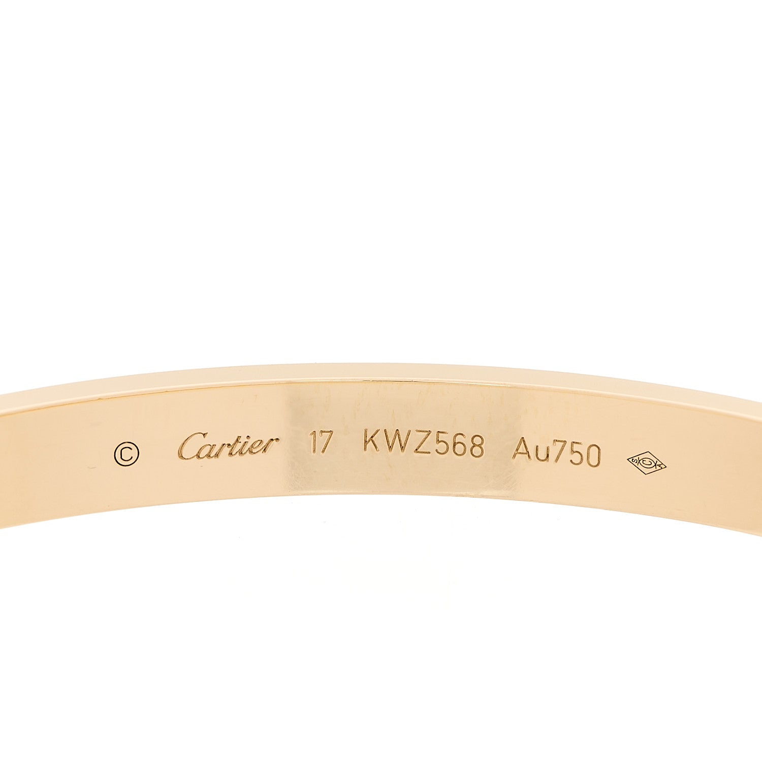 Cartier 18K Yellow Gold LOVE Bracelet 17 4 of 9