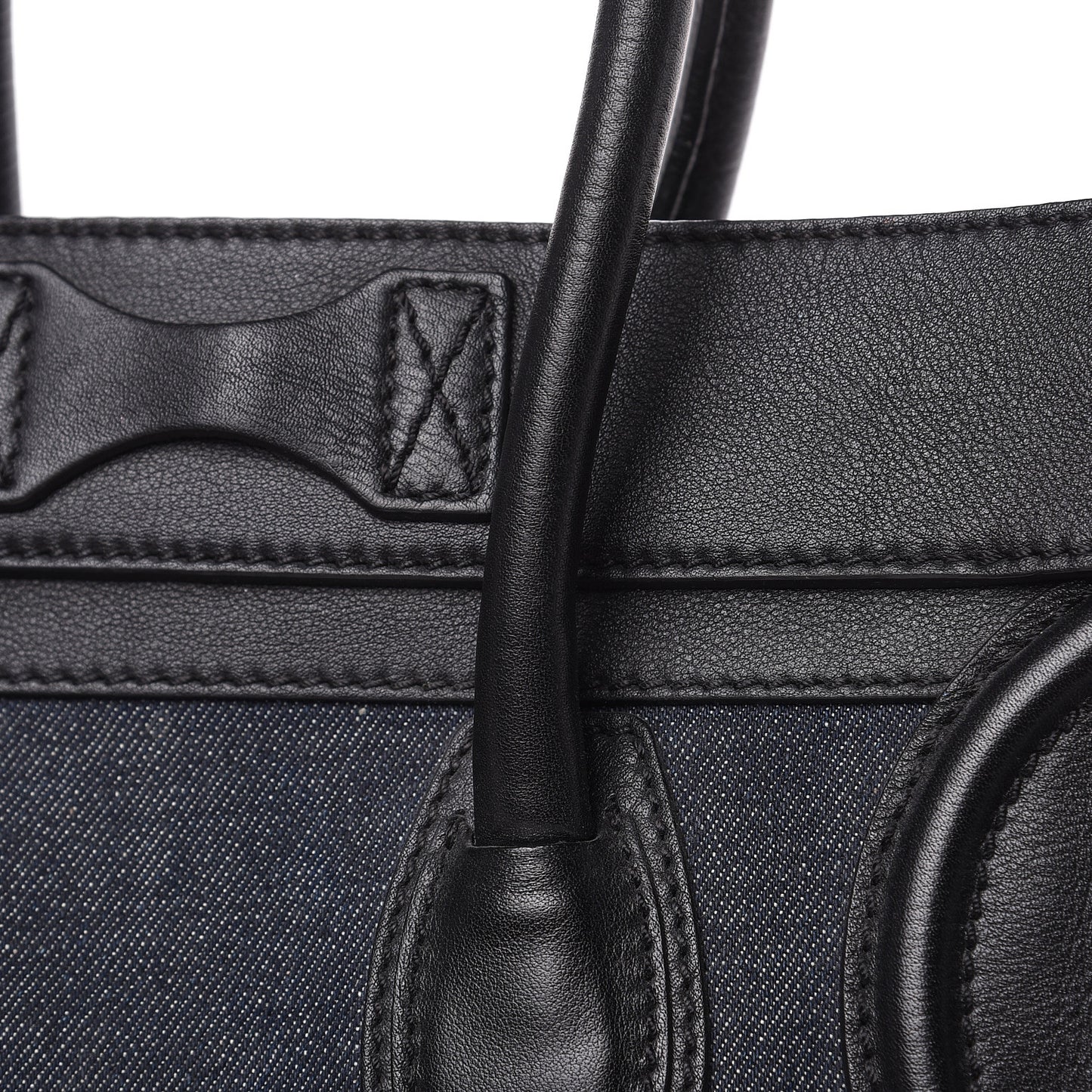 Smooth Calfskin Denim Micro Luggage Navy Black