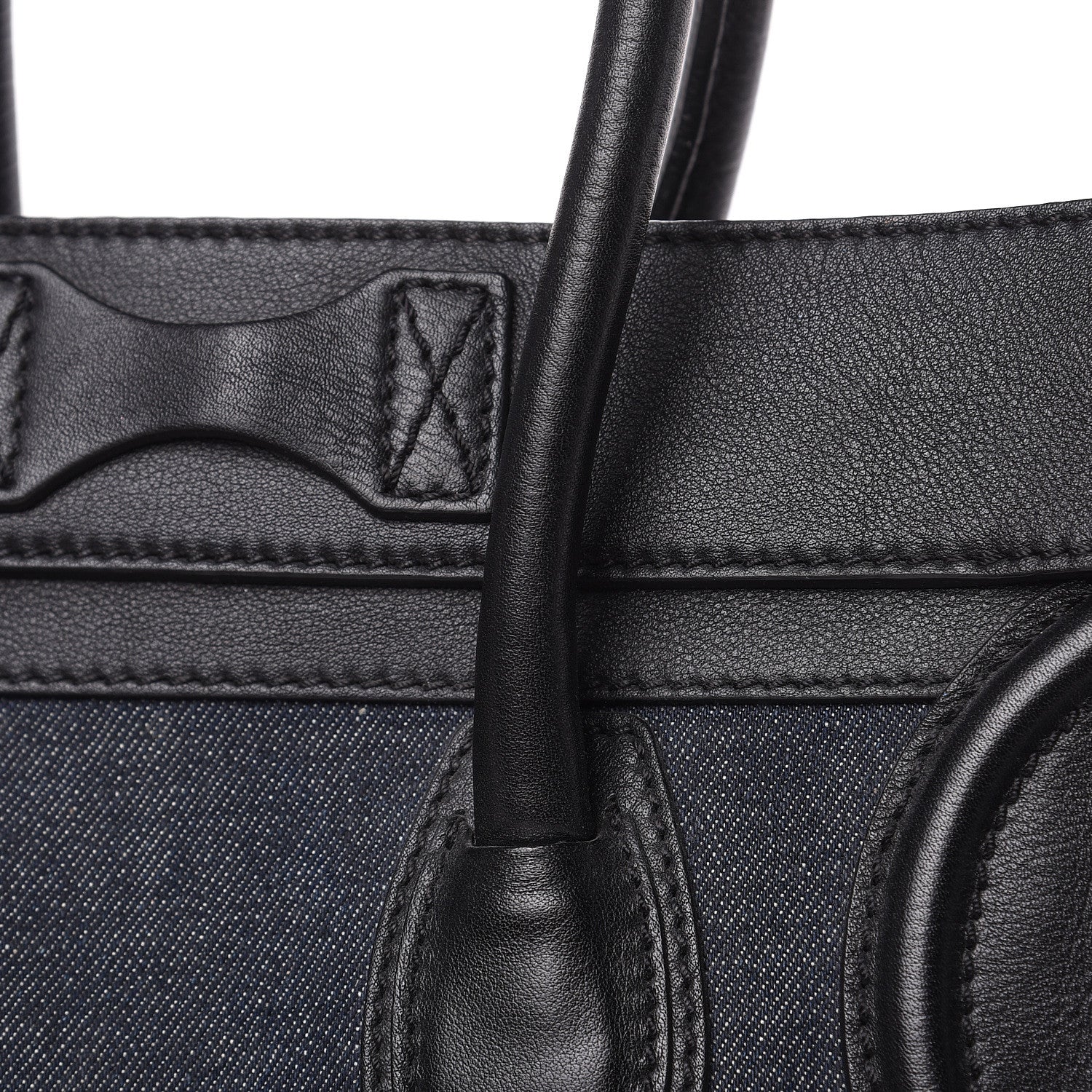Celine Smooth Calfskin Denim Micro Luggage Navy Black 14 of 17