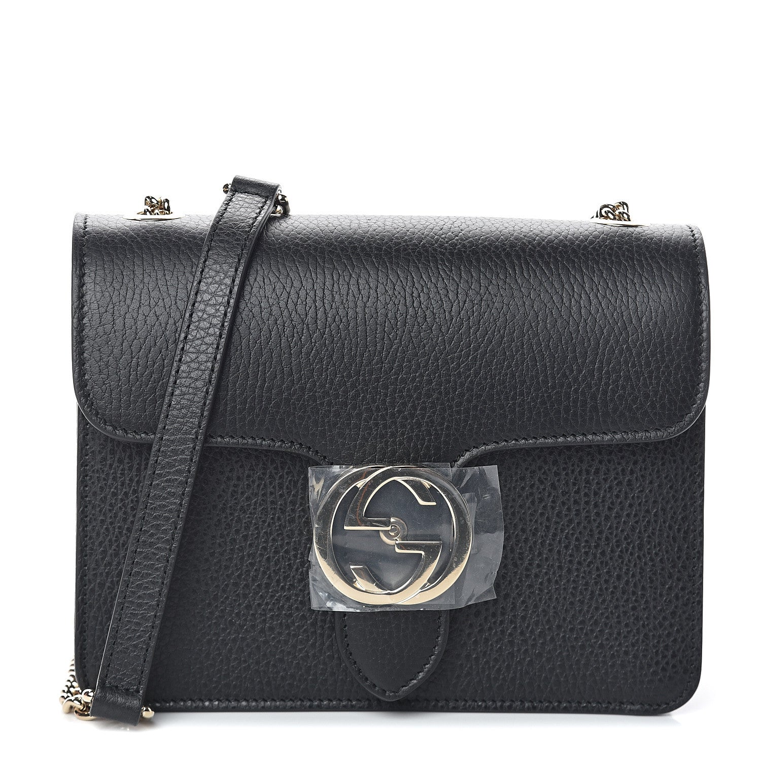 Gucci Dollar Calfskin Small Interlocking G Shoulder Bag Black 1 of 7