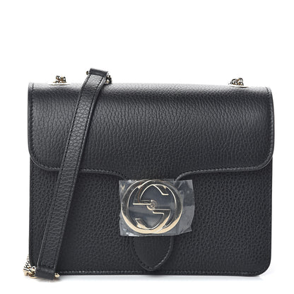 Gucci Dollar Calfskin Small Interlocking G Shoulder Bag Black 1 of 7