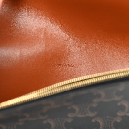 Celine Triomphe Canvas Lambskin Wallet On Strap Tan 8 of 11