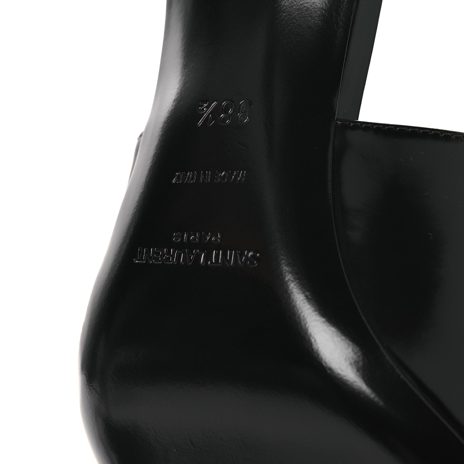 Saint Laurent Vitello Marilyn Lee 75 Slingback Pumps 38.5 Black 8 of 13
