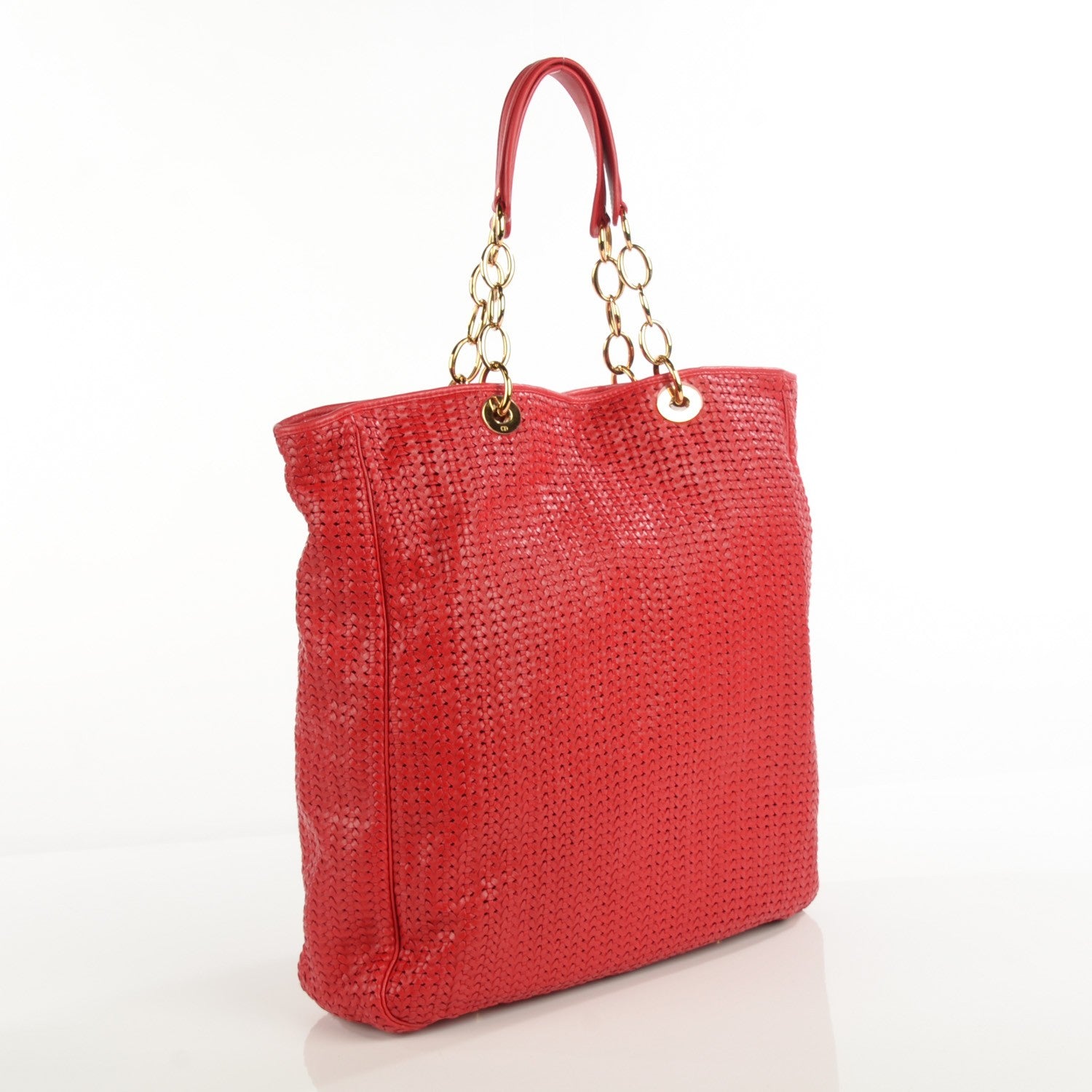 Christian Dior Lambskin Woven Large Dior Soft Tote Rouge Moyen 3 of 7