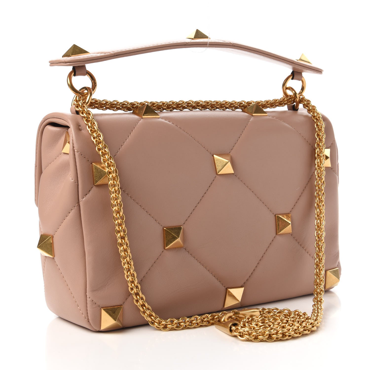 Valentino Garavani Nappa Large Roman Stud Shoulder Bag Rose Cannelle 3 of 9