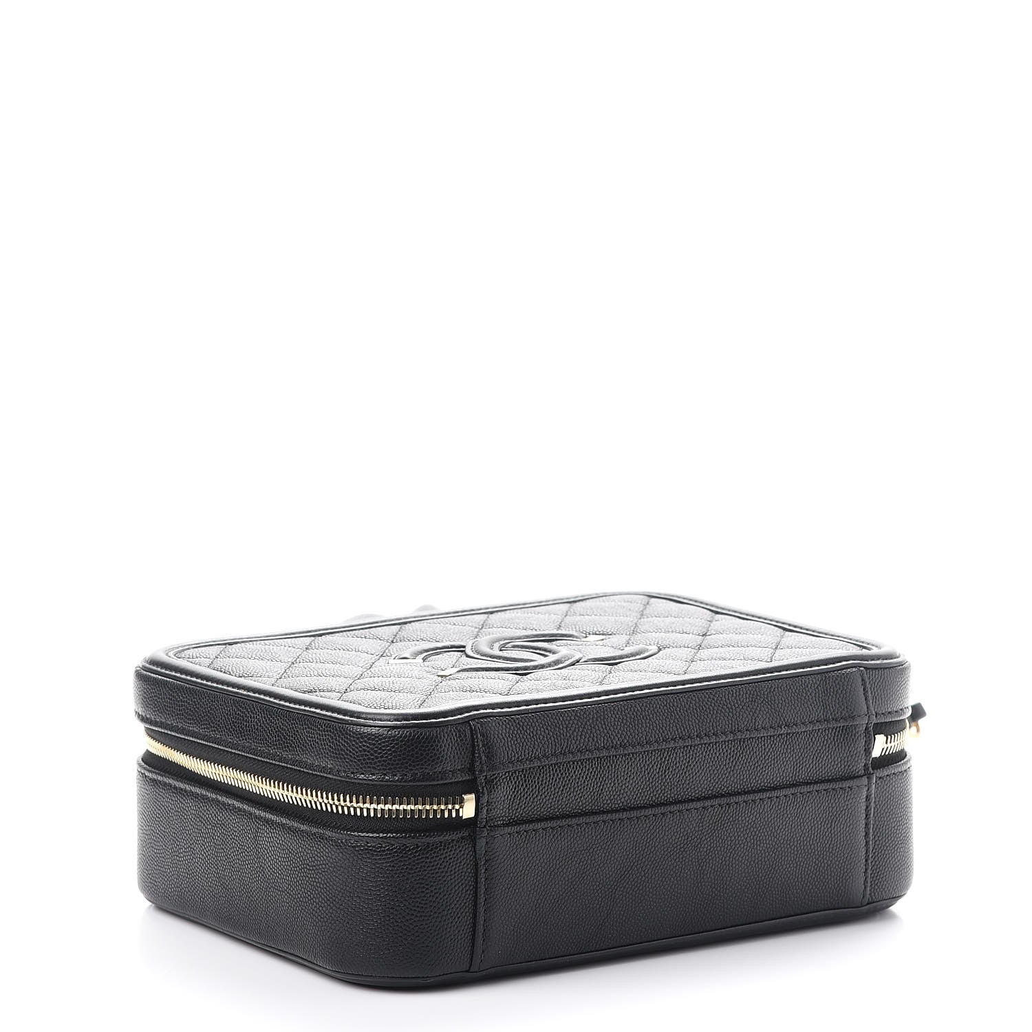Chanel Caviar Quilted Medium CC Filigree Vanity Case Black 5 of 9