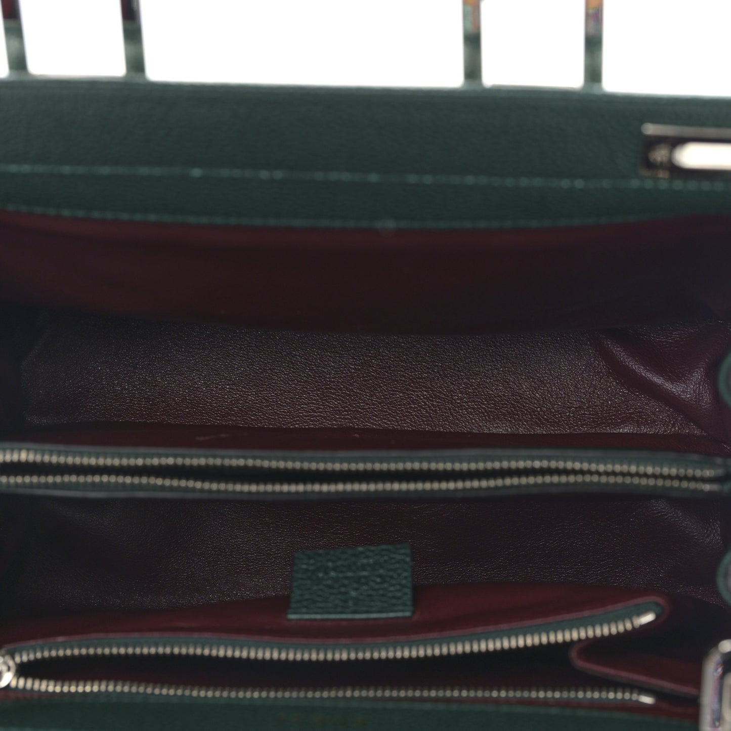 Grainy Calfskin Small Zumi Top Handle Bag Vintage Green