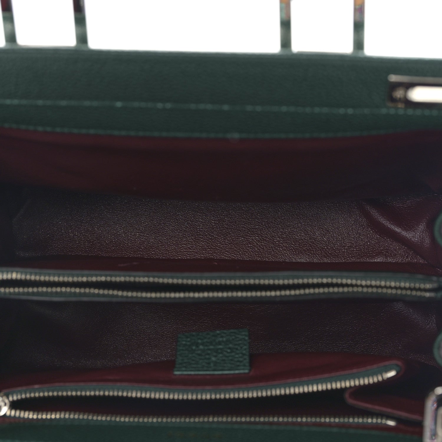 Gucci Grainy Calfskin Small Zumi Top Handle Bag Vintage Green 5 of 9