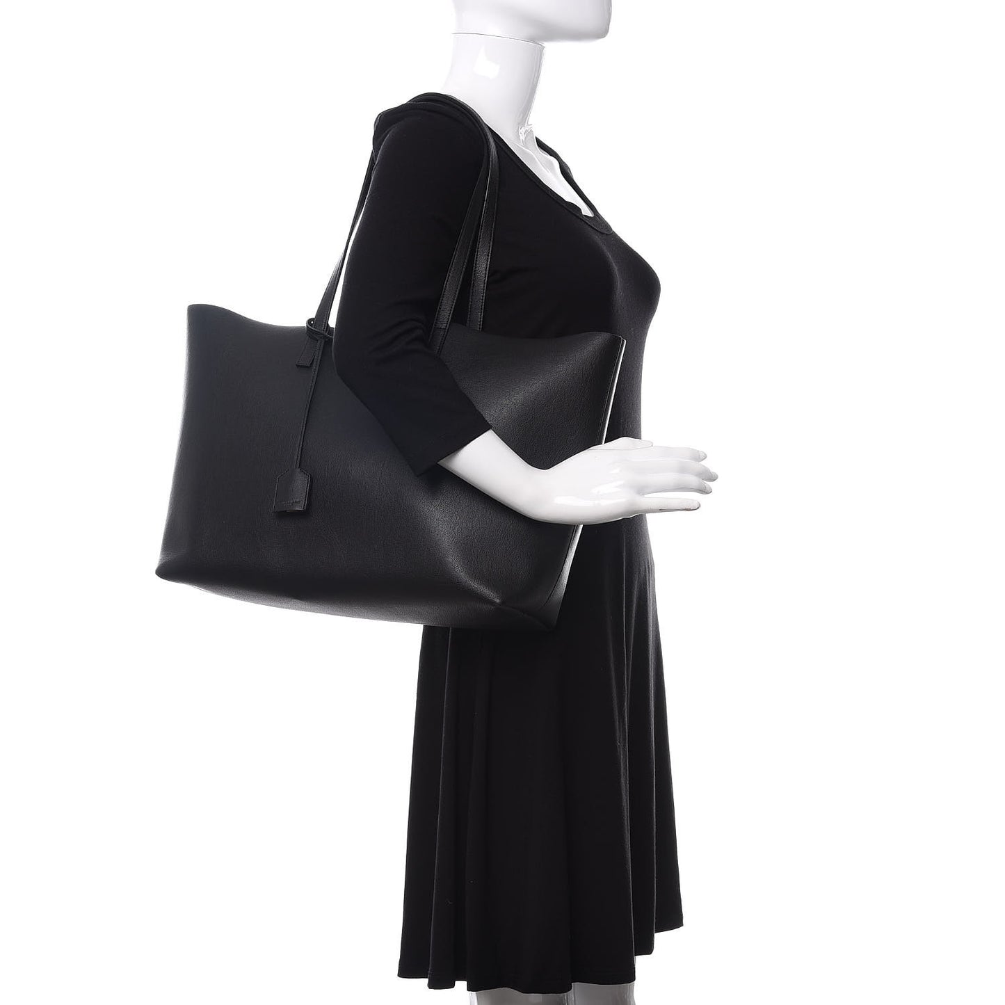 Calfskin Large Shopping Tote Black
