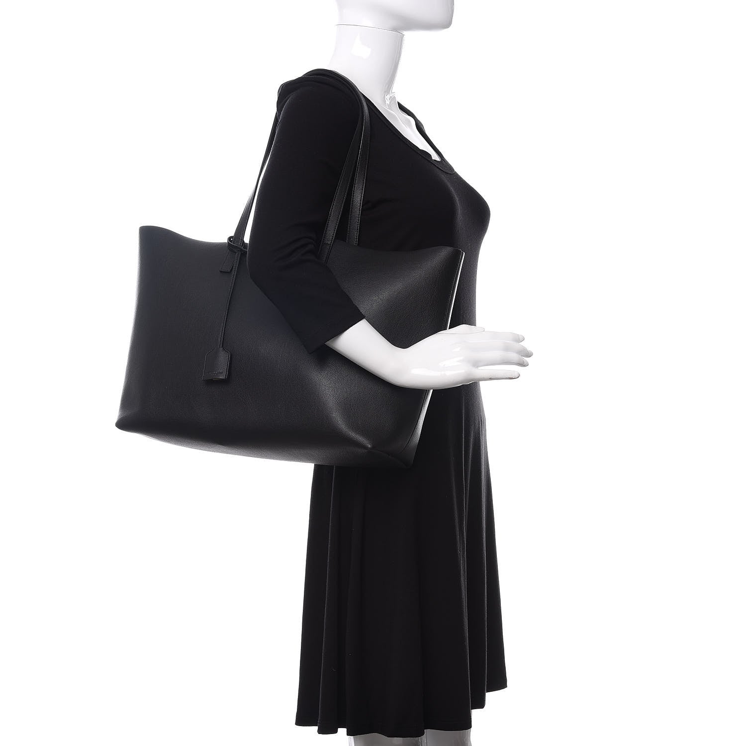 Saint Laurent Calfskin Large Shopping Tote Black 2 of 13
