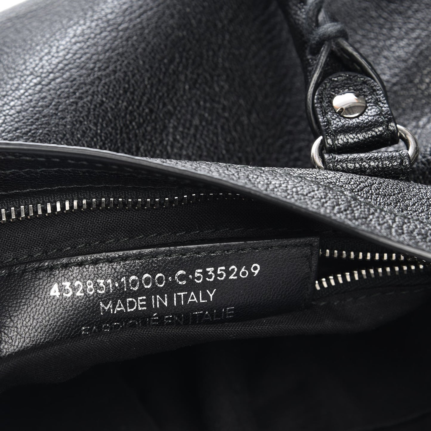 Chevre Silver Metallic Edge Hardware S City Black
