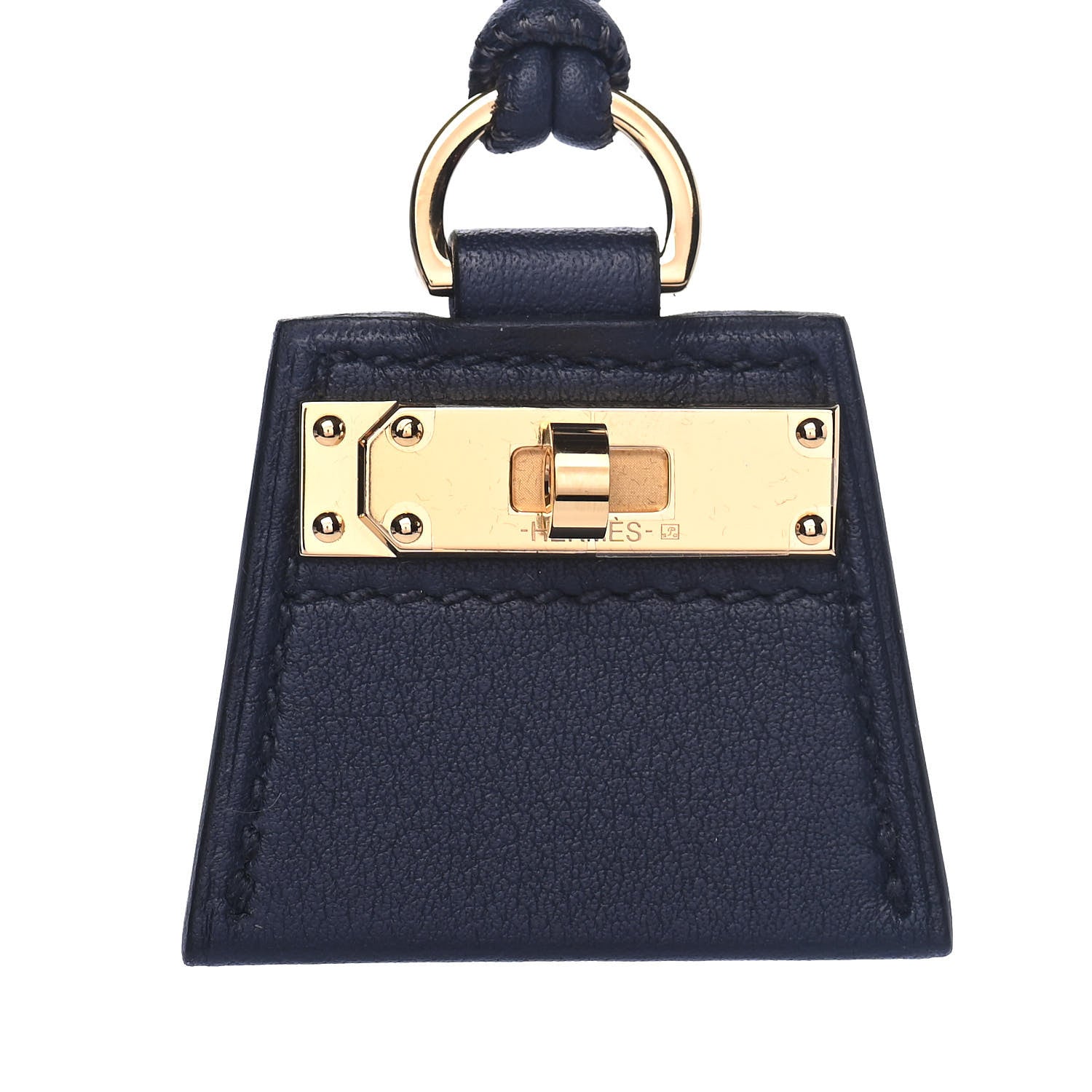 Hermes Swift Small Monpetitkelly Pendant Necklace Bleu Indigo 3 of 4