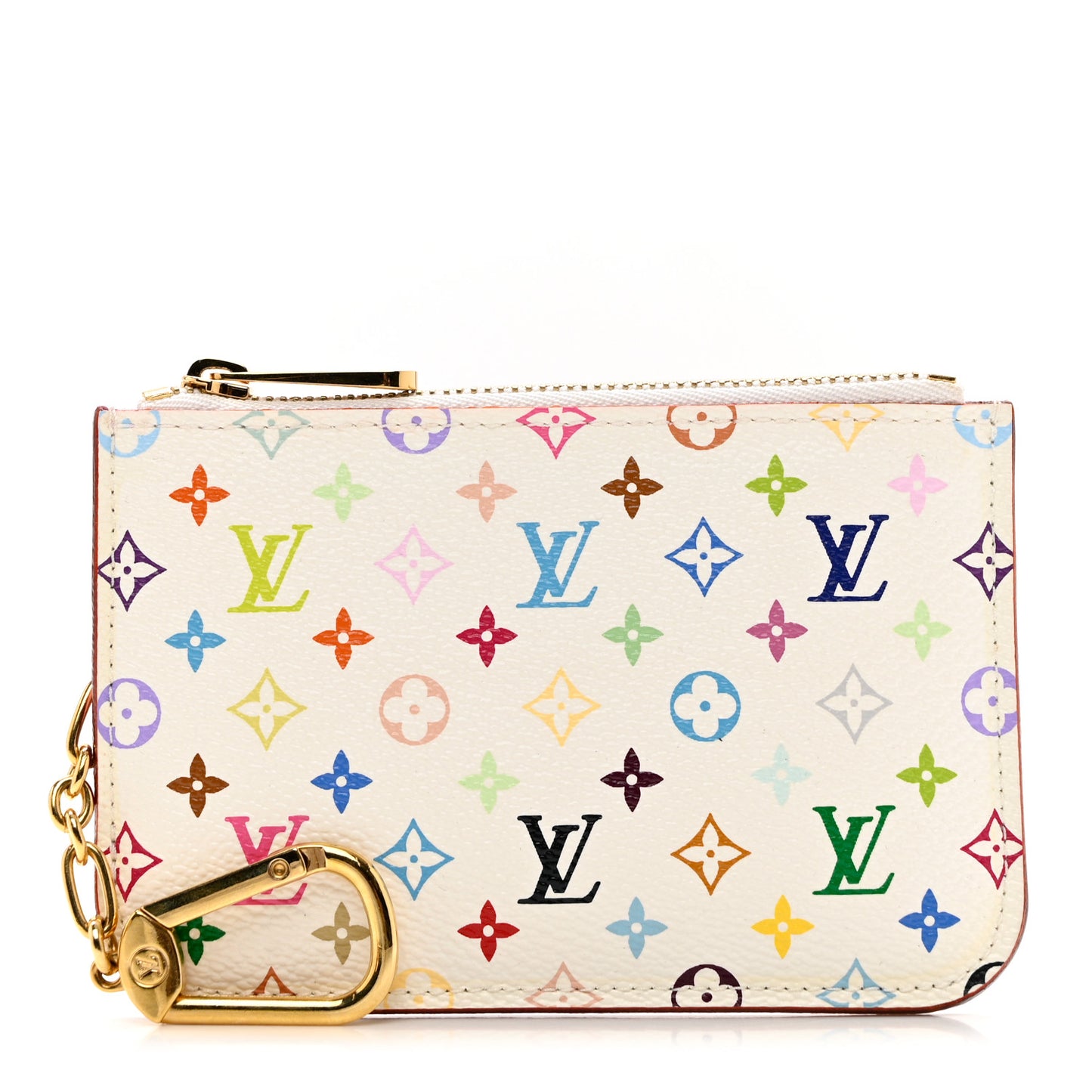 Monogram Multicolor Key Pouch White Litchi