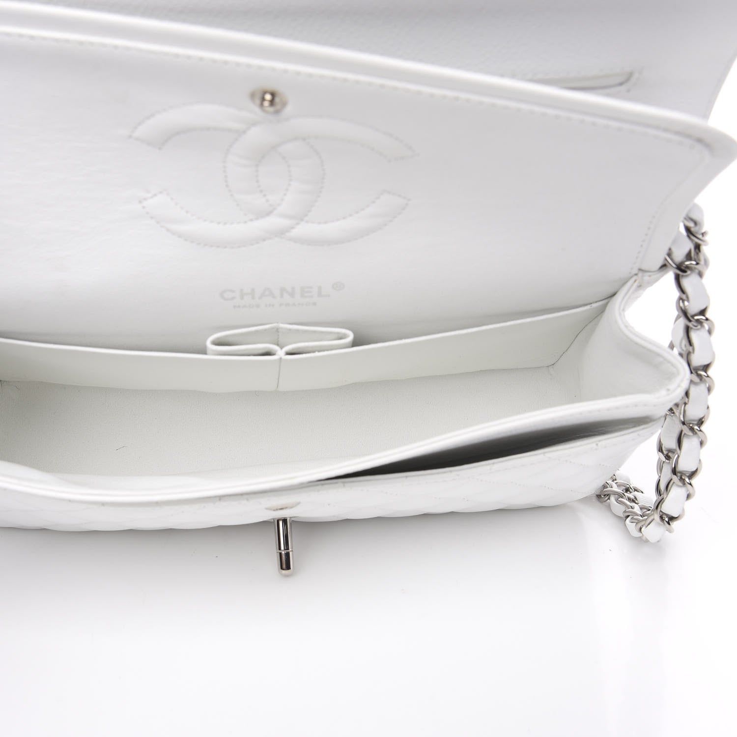 Chanel Caviar Quilted Medium Double Flap White 4 of 11