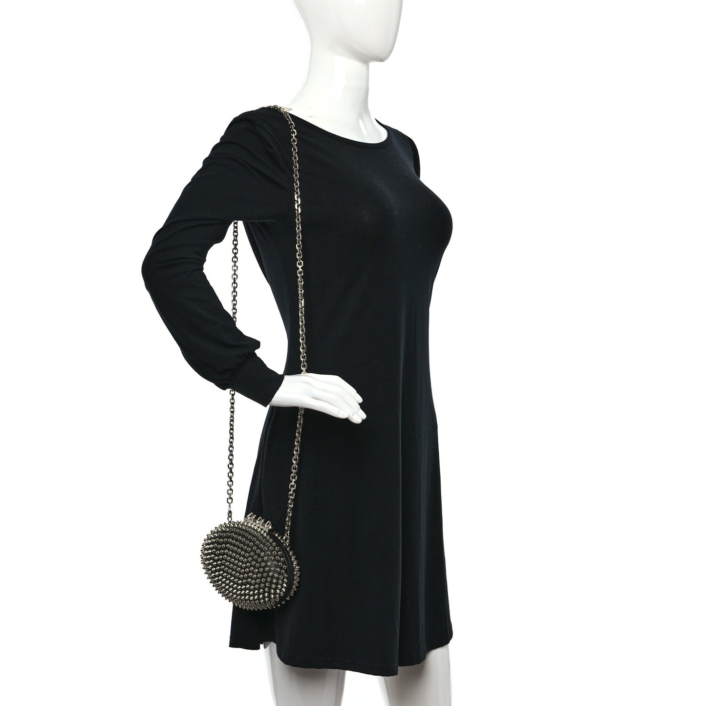 Metallic Suede Burma Strass Mina Chain Clutch Lichen