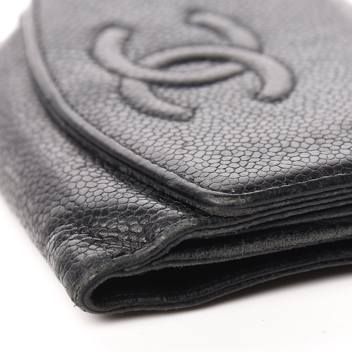 Caviar Timeless CC Compact French Wallet Black