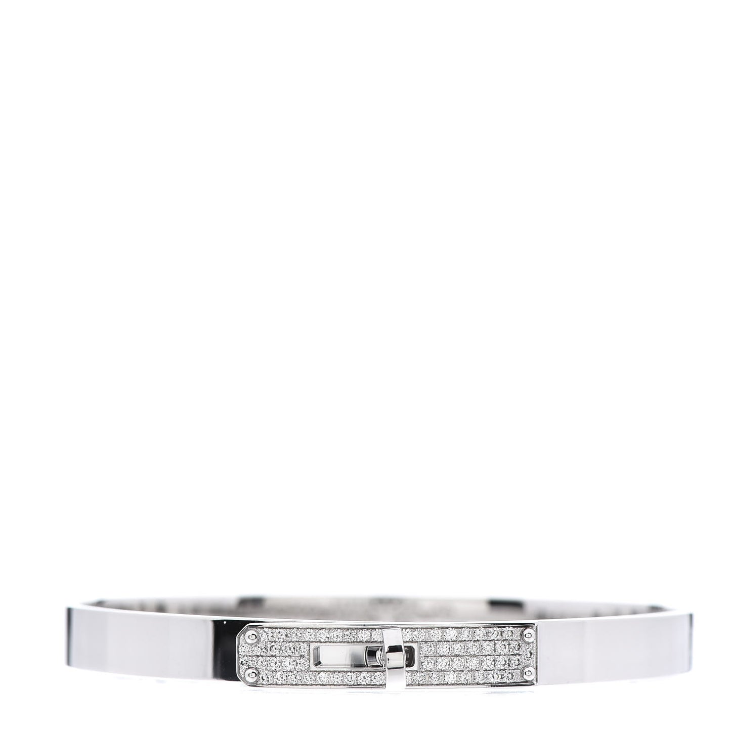 18K White Gold Diamond PM Kelly Pave Bracelet XS