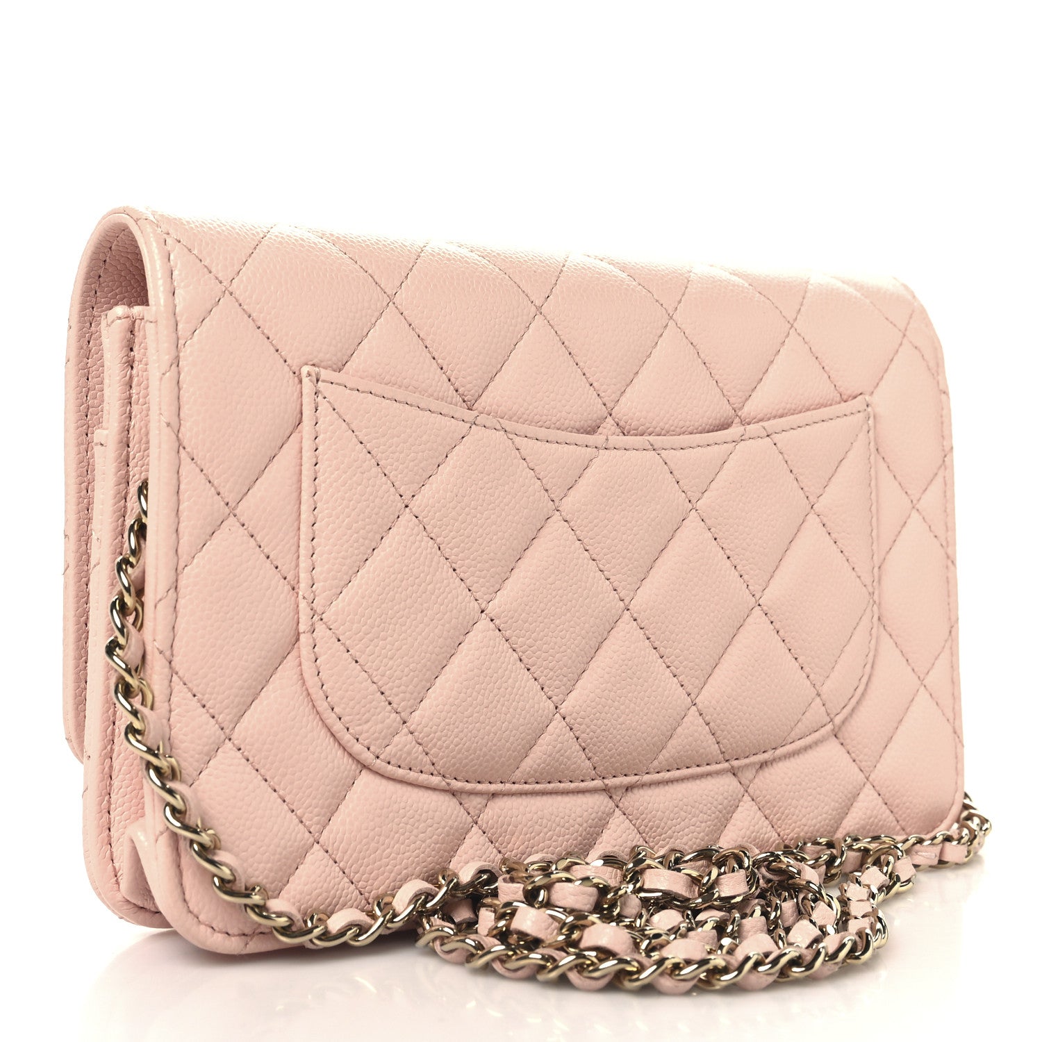 Chanel Caviar Quilted Wallet on Chain WOC Light Pink 3 of 11