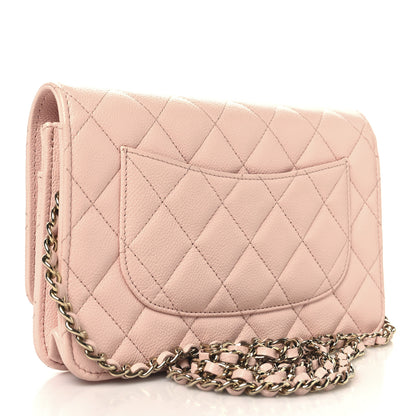 Chanel Caviar Quilted Wallet on Chain WOC Light Pink 3 of 11